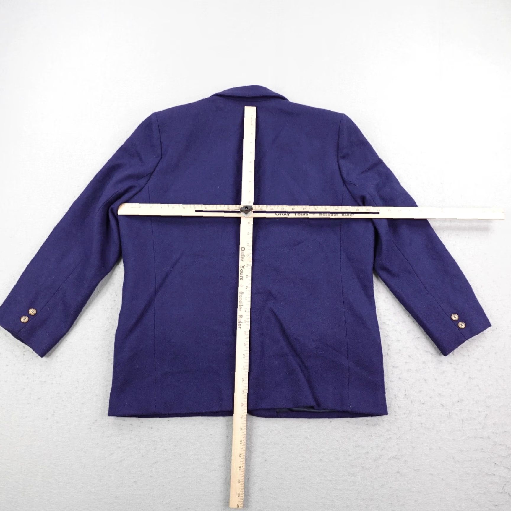 Lands' End VINTAGE Lands End Jacket Womens 18 Blue Lined Blazer Sport Coat Wool USA Made Size XXL / US 16-18 / IT 52-54 - 5 Thumbnail