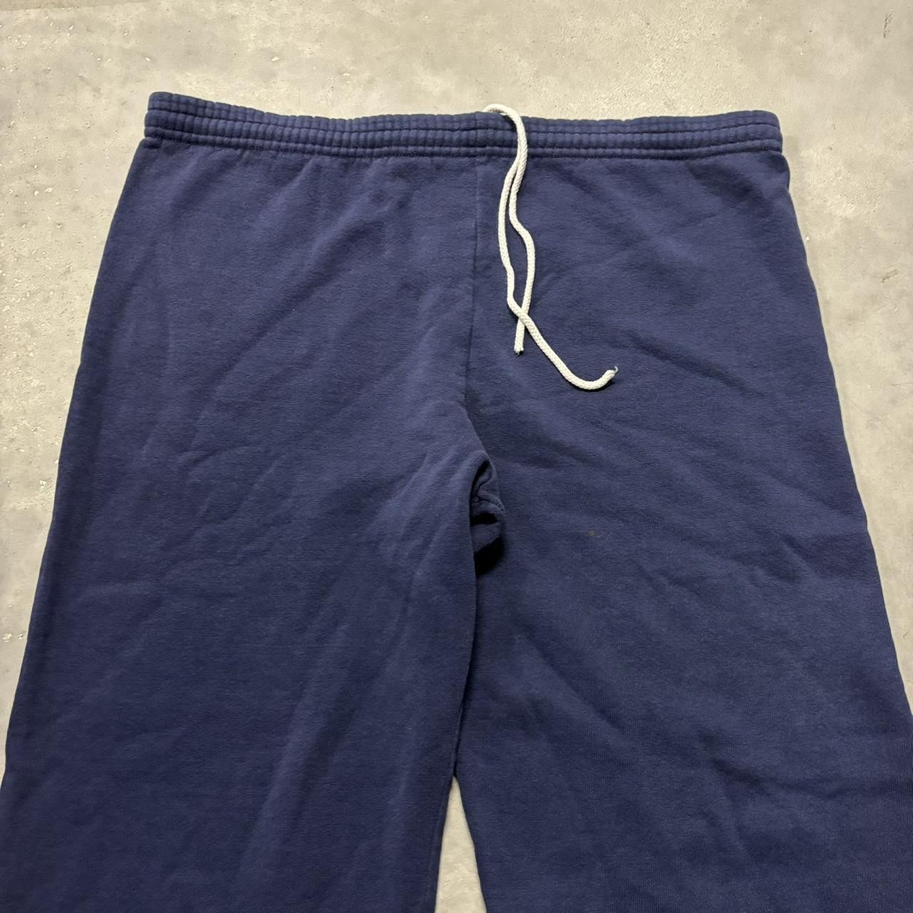 Japanese Brand × Vintage Crazy Vintage 90s Navy Blue Made In USA Essential Sweatpants! Size US 32 / EU 48 - 4 Thumbnail