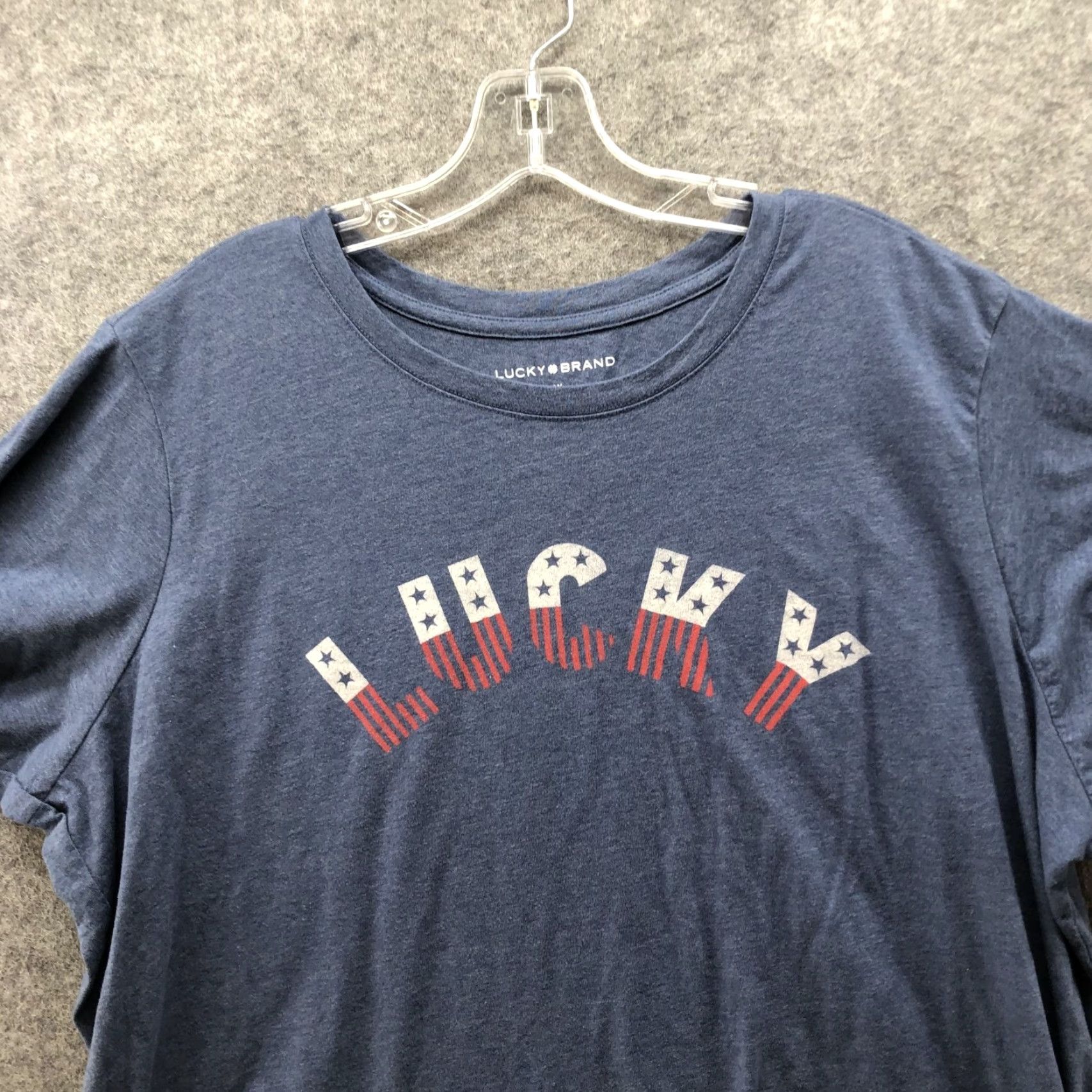 Lucky Brand Lucky Brand Lucky Graphic T Shirt Womens 2X Blue Short Sleeve Crewneck Tee Size XXL / US 16-18 / IT 52-54 - 3 Thumbnail