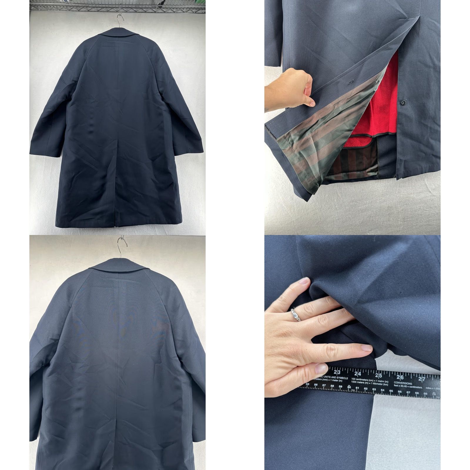 London Fog VINTAGE London Fog Coat Mens 42 Blue Wool Liner Rain Coat Snow Cloth Insulated Lined Pockets Single-Breasted Size US XS / EU 42 / 0 - 8 Thumbnail