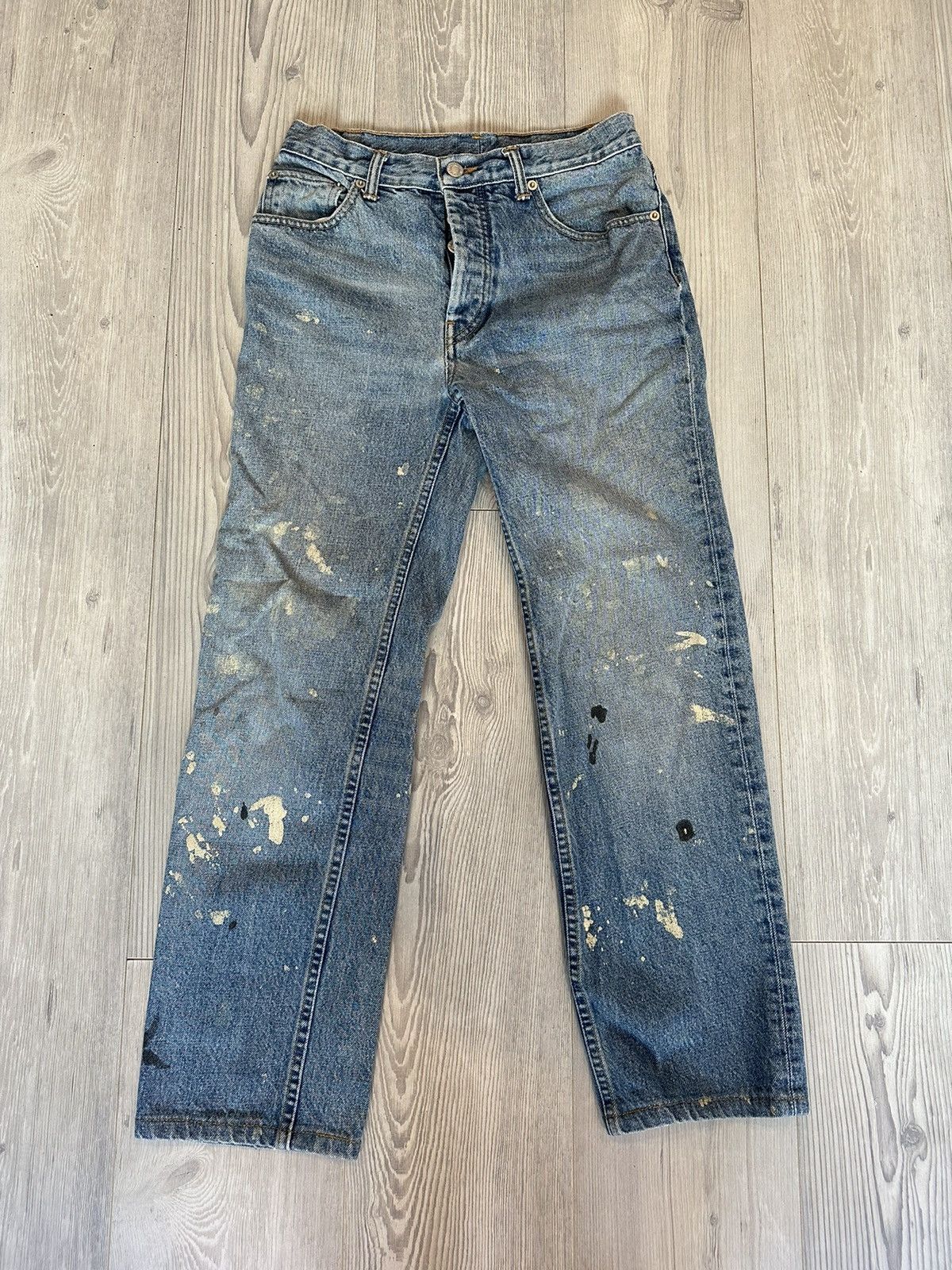 Pantalon Jean Helmut Lang Gris Délavé - Taille 26, Longueur 34, Coupe Skinny - Occasion Très Bon état