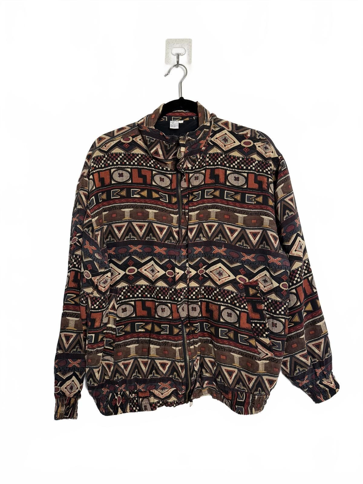 Other Vintage 90s FU DA Patterned Silk Bomber Jacket Size M / US 6-8 / IT 42-44 - 4 Thumbnail