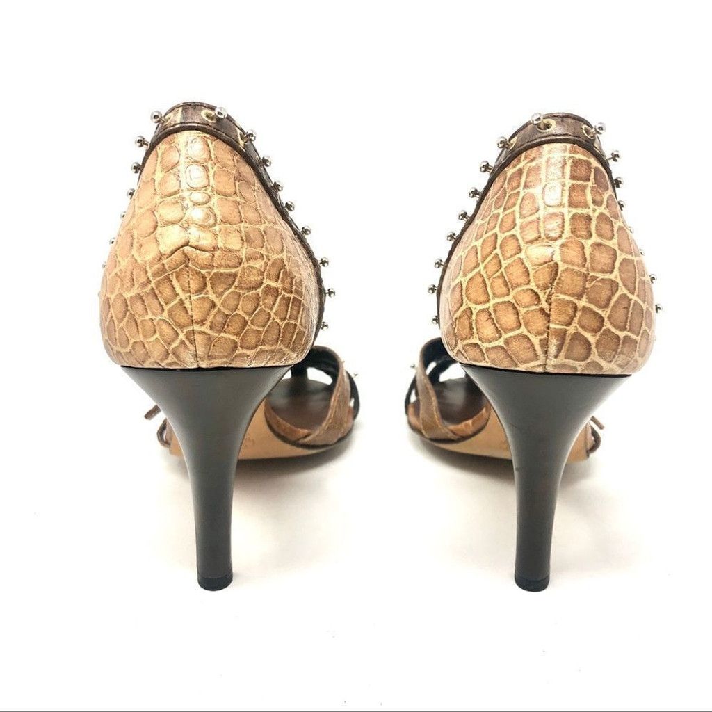 Giuseppe Zanotti Giuseppe Zanotti Y2K Studded Brown Leather Caged Heels 35.5 Size US 4.5 / IT 34.5 - 5 Thumbnail