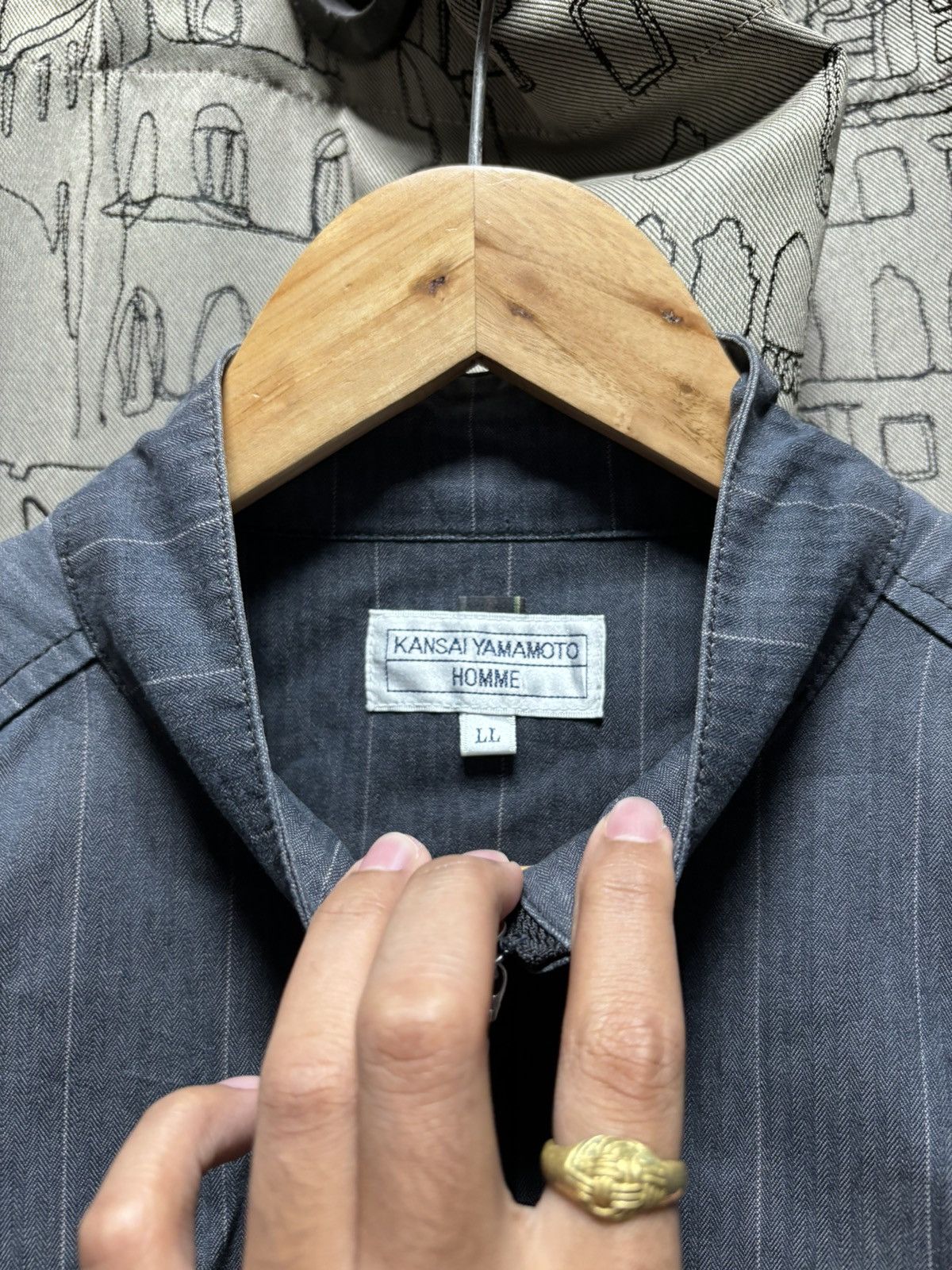 Issey Miyake KANSAI YAMAMOTO ZIP JACKET DARK GRAY Size US L / EU 52-54 / 3 - 4 Thumbnail