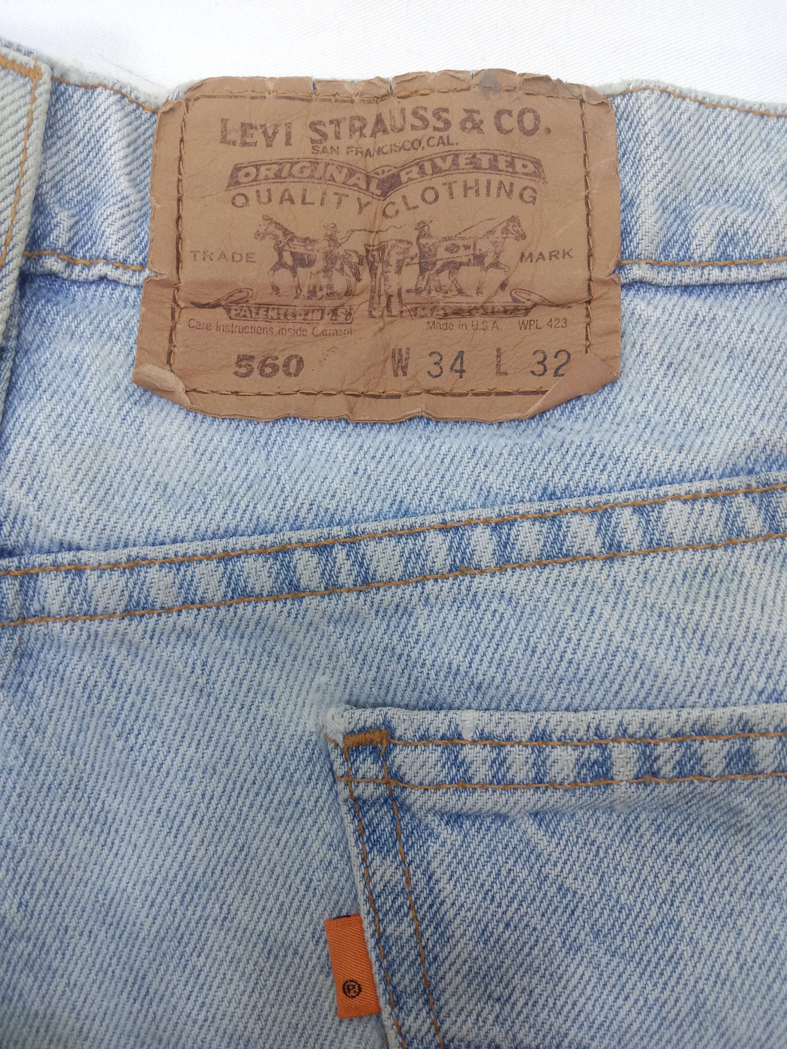 Levi's Vintage 90s Levi's 560 Orange Tab Jeans Light Wash Denim Size US 33 - 13 Thumbnail