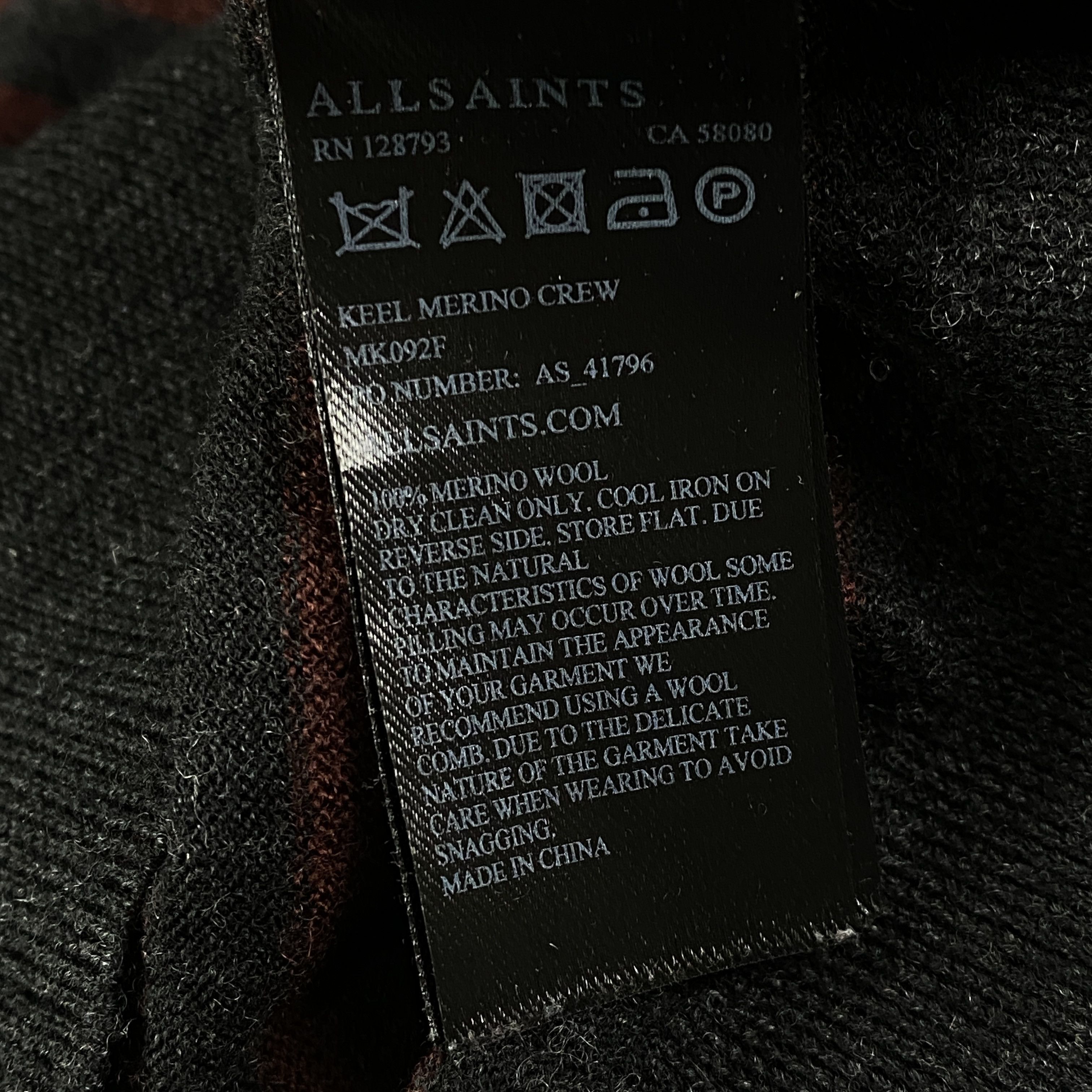 Allsaints Mens Long Sleeve Jumper AllSaints Size S Merino Wool Size US S / EU 44-46 / 1 - 5 Thumbnail