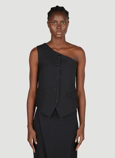 Acne Studios Acne Studios Women’s Asymmetric Waistcoat Top in Black Size S / US 4 / IT 40 - 1 Thumbnail