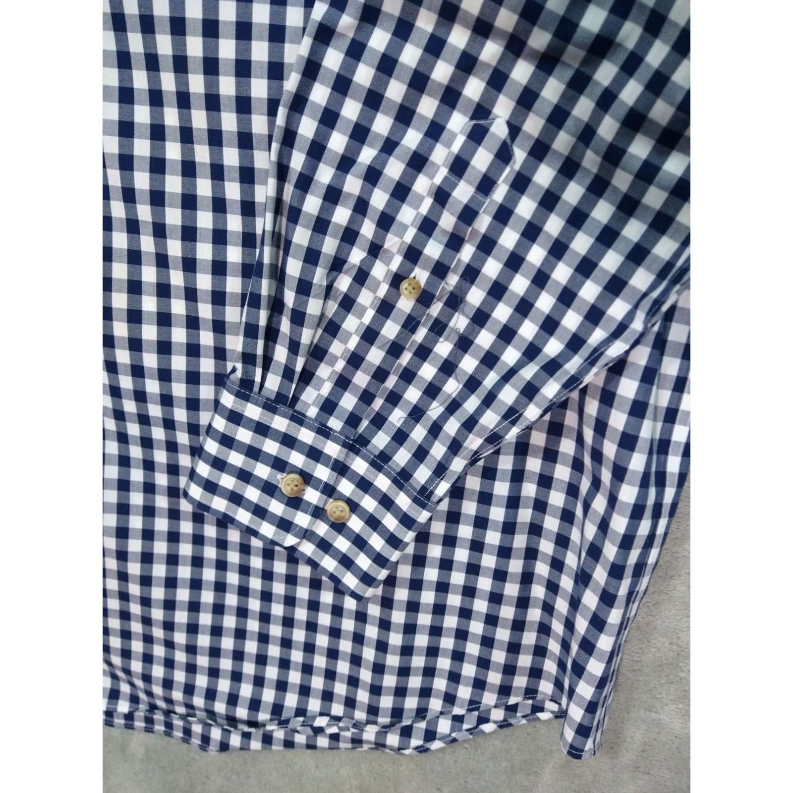 Charles Tyrwhitt Charles Tyrwhitt Shirt Blue Plaid Non Iron Classic Fit Long Sleeve Mens 2XL Size US XXL / EU 58 / 5 - 3 Thumbnail