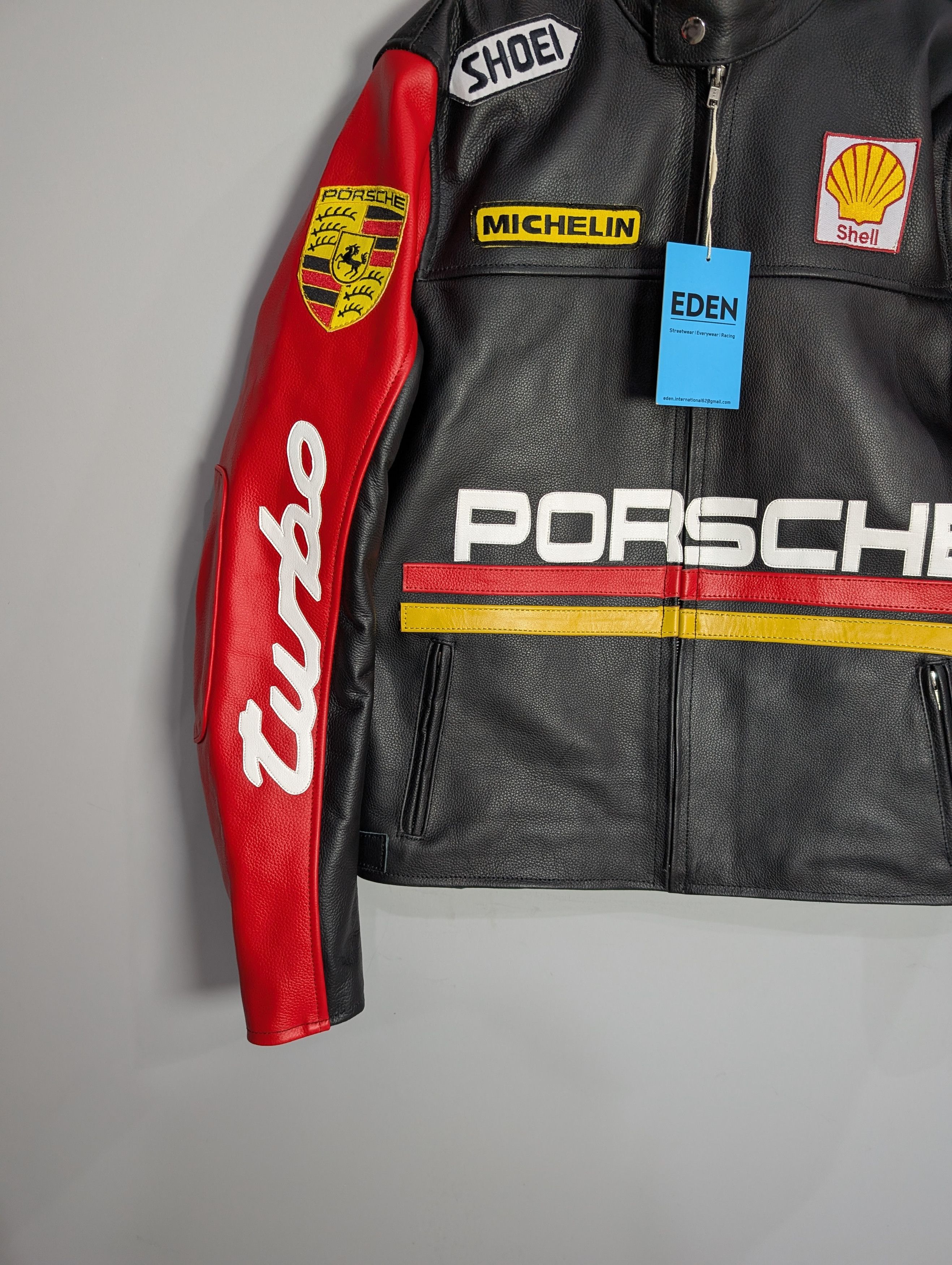 Formula 1 🔥PORSCHE 911 TURBO🔥 RACING LEATHER JACKET 90s RETRO Size XS / US 0-2 / IT 36-38 - 3 Thumbnail
