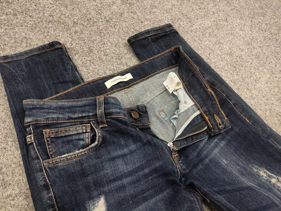Balmain Pierre Balmain Design 17 CV Distressed Denim Slim Jeans Size US 26 / EU 42 - 12 Thumbnail