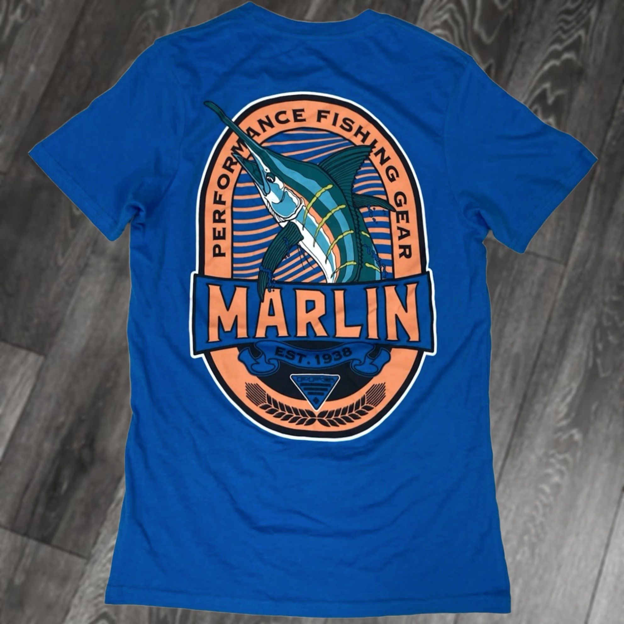 Vintage Columbia T-Shirt Men Small Blue Graphic Fish Marlin PFG Performance Crew Neck Short Sleeve Shirt Size US S / EU 44-46 / 1 - 1 Thumbnail