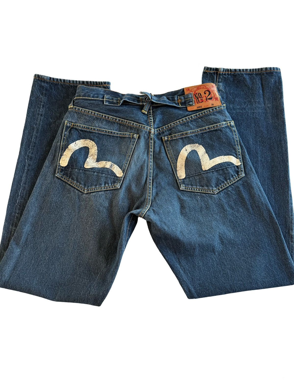 Vintage evisu white seagull selvedge denim jeans