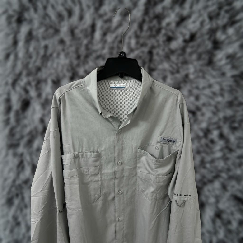 Vintage Columbia PFG Shirt Mens Large Gray Tamiami Omni-Shade Outdoor Fishing L/S Size US L / EU 52-54 / 3 - 1 Thumbnail