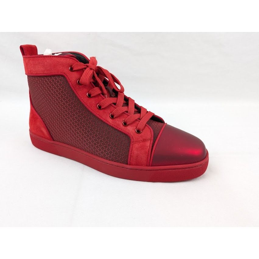 Christian Louboutin o1rshd1 Louis Orlato Flat Hi-Top Sneakers in Loubi Size US 12 / EU 45 - 1 Thumbnail