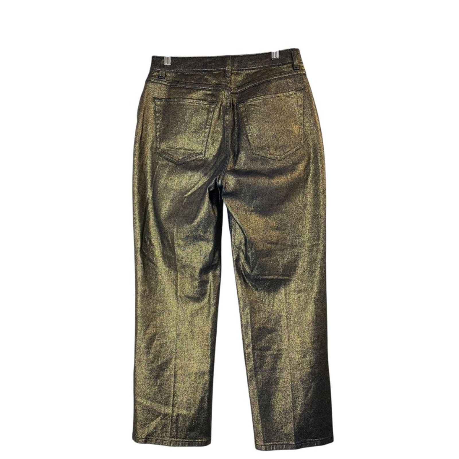 Kate Spade KATE SPADE Metallic Straight Leg Jean Pant Cropped Size 26 Size 26" / US 2 / IT 38 - 3 Thumbnail