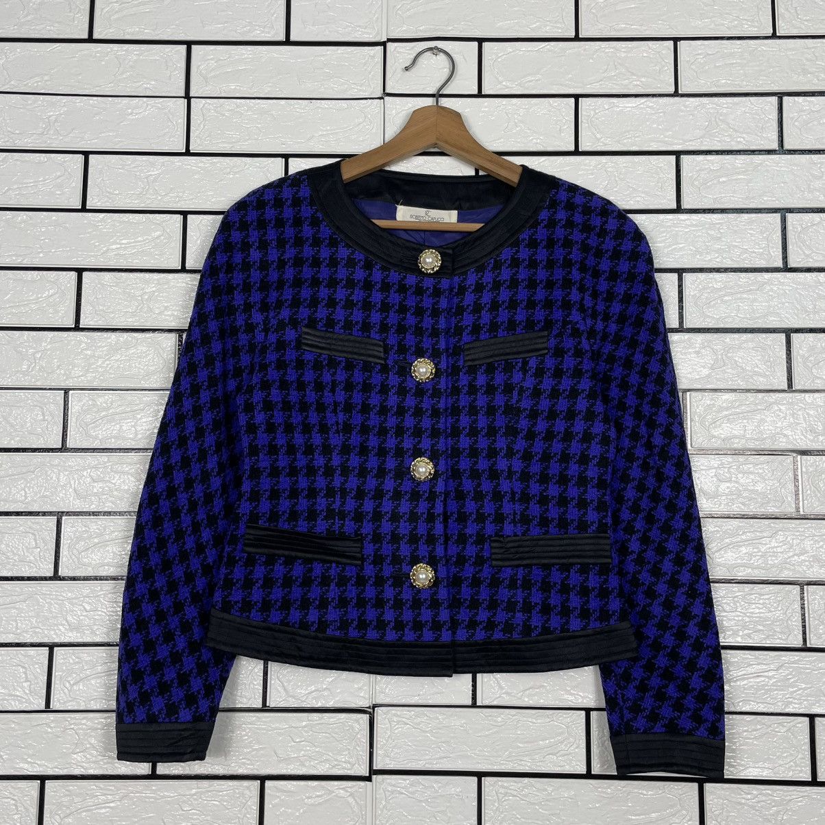 Other Roberto Capucci Plaid Purple Crop Jacket Size S / US 4 / IT 40 - 1 Thumbnail