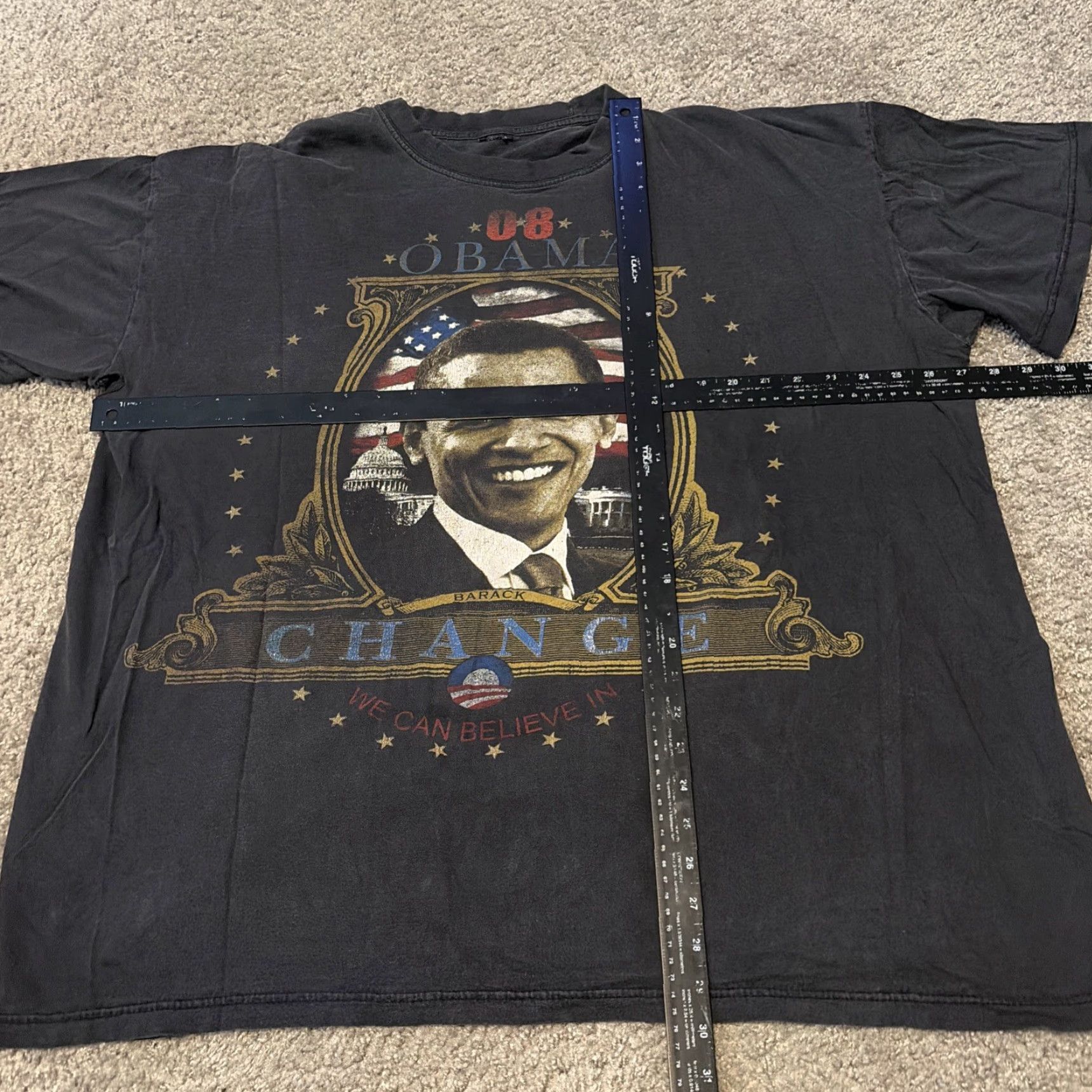 Vintage VINTAGE Barack Obama Change Black T-Shirt 3XL Men Size US XXL / EU 58 / 5 - 6 Thumbnail