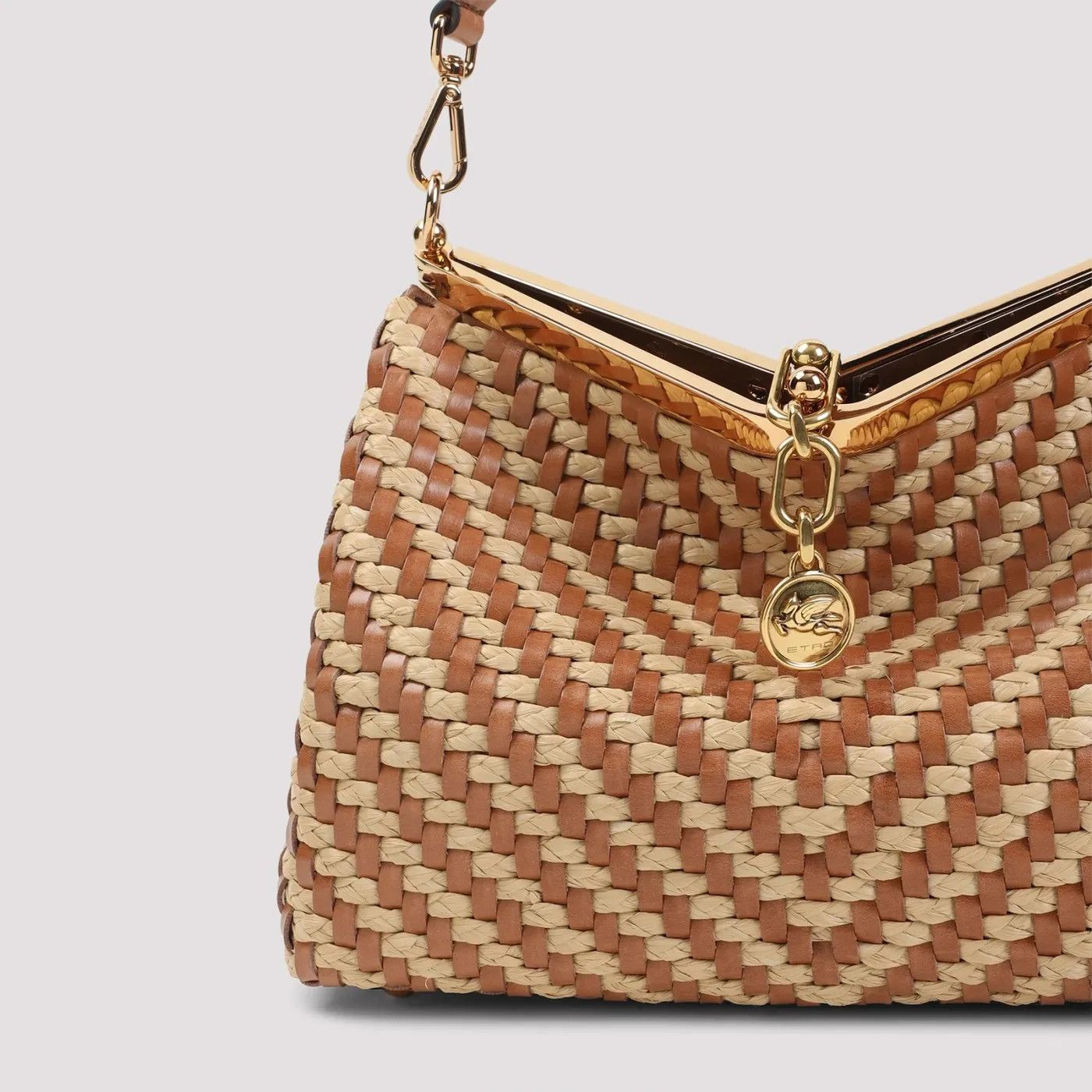 Etro ETRO Vela Medium Marrone Raffia Shoulder Bag New & Authentic Size ONE SIZE - 4 Thumbnail