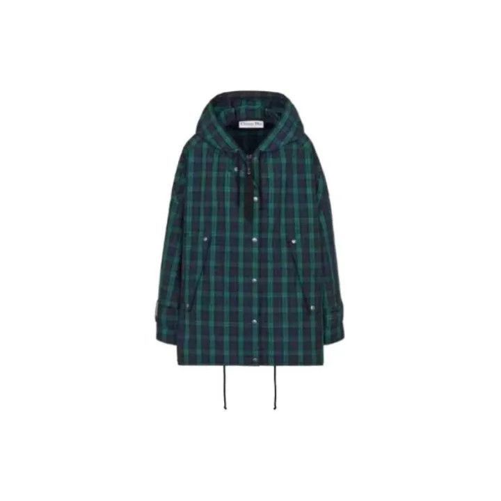 Dior Dior Green Plaid Hooded Long Sleeve Jacket 0079-2507 Size S / US 4 / IT 40 - 2 Thumbnail