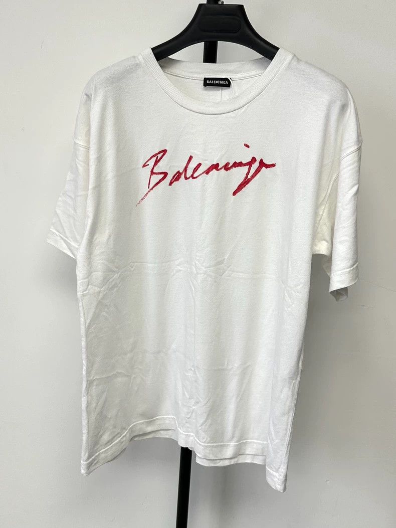 Balenciaga Balenciaga Women's Logo Print Cotton T-Shirt - dmc Size US M / EU 48-50 / 2 - 1 Thumbnail