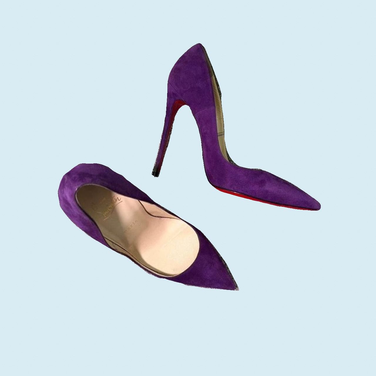 image of Christian Louboutin So Kate In Purple Suede Shoes, Women's (Size 10)