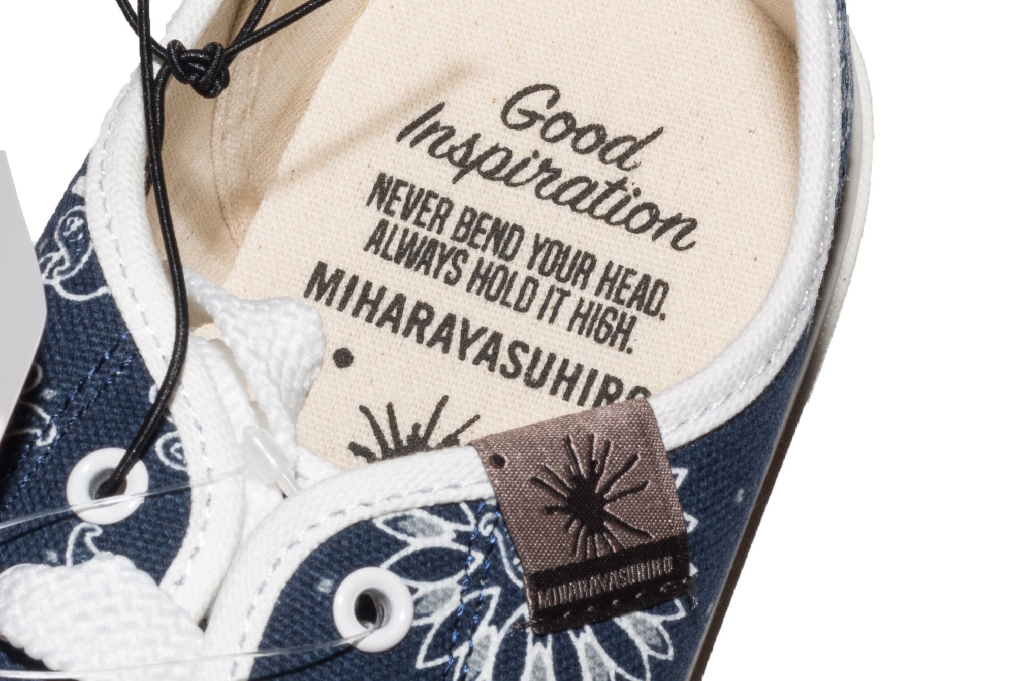 Maison MIHARA YASUHIRO Navy Paisley Lace Up Court Shoes Size US 8.5 / EU 41-42 - 9 Thumbnail