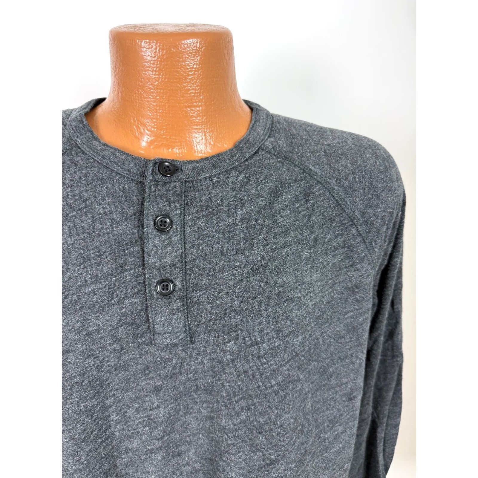 Gap Gap Henley Shirt Men Medium Minimal Heather Charcoal Cotton Outdoors Long Sleeve Size US M / EU 48-50 / 2 - 2 Thumbnail