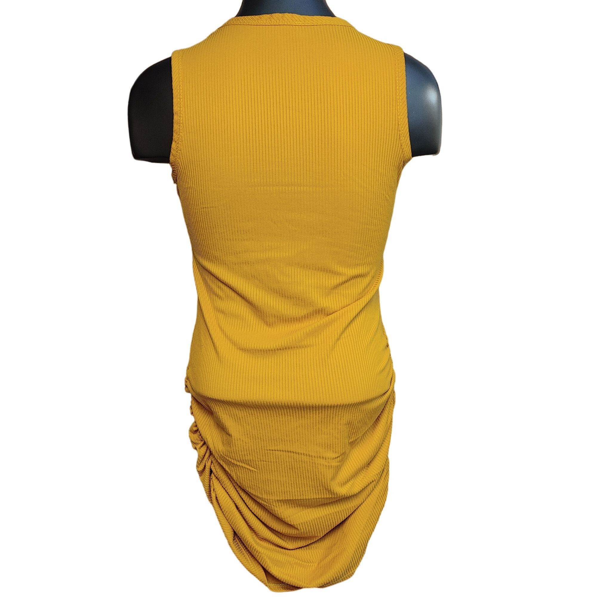 Other Forever Rose Couture Women's Yellow Ribbed Knit Sleeveless B Size L / US 10 / IT 46 - 2 Thumbnail
