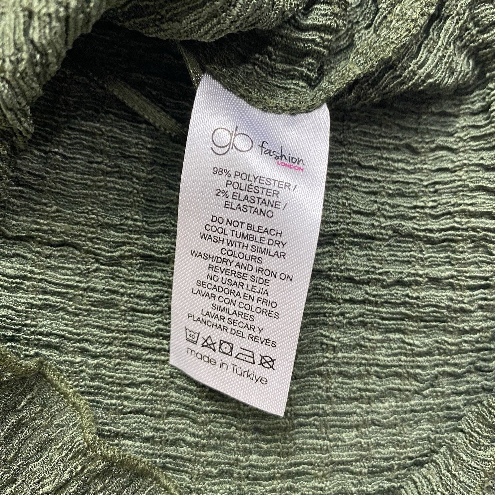 Other Large Olive Green Smocked Crop Tank Top Ruffled Square Neck Size L / US 10 / IT 46 - 3 Thumbnail