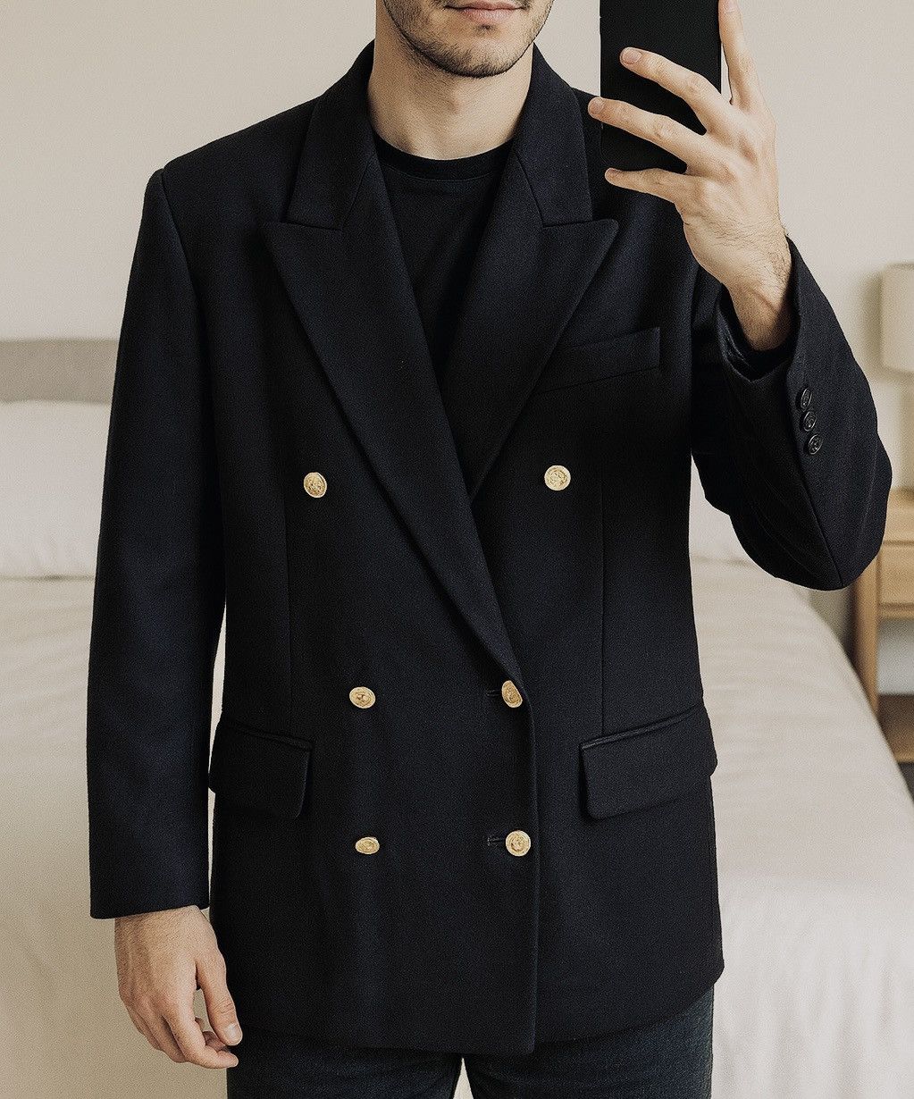 Other Vintage Burberrys Navy Wool Blazer Jacket Size XS / US 0-2 / IT 36-38 - 1 Thumbnail