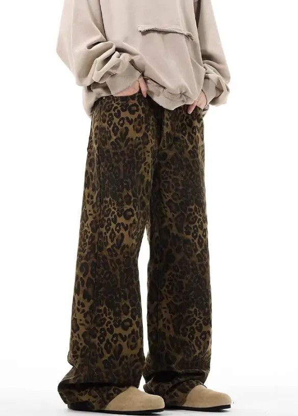 Japanese Brand Vintage leopard print loose straight baggy jeans Size US 32 / EU 48 - 5 Thumbnail