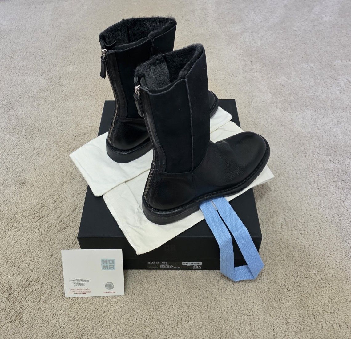 MoMA MOMA Italy Rick Nero Black Leather Ankle Boots Tronchetto Size US 8.5 / IT 38.5 - 4 Thumbnail