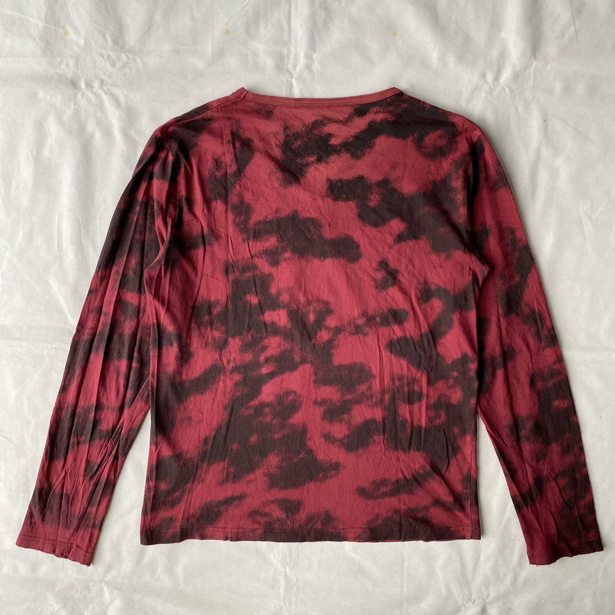 Beauty Beast × If Six Was Nine × Japanese Brand Japanese Gothic Poem Red Black Washed V-Neck Long Sleeve Tee Size US L / EU 52-54 / 3 - 12 Thumbnail