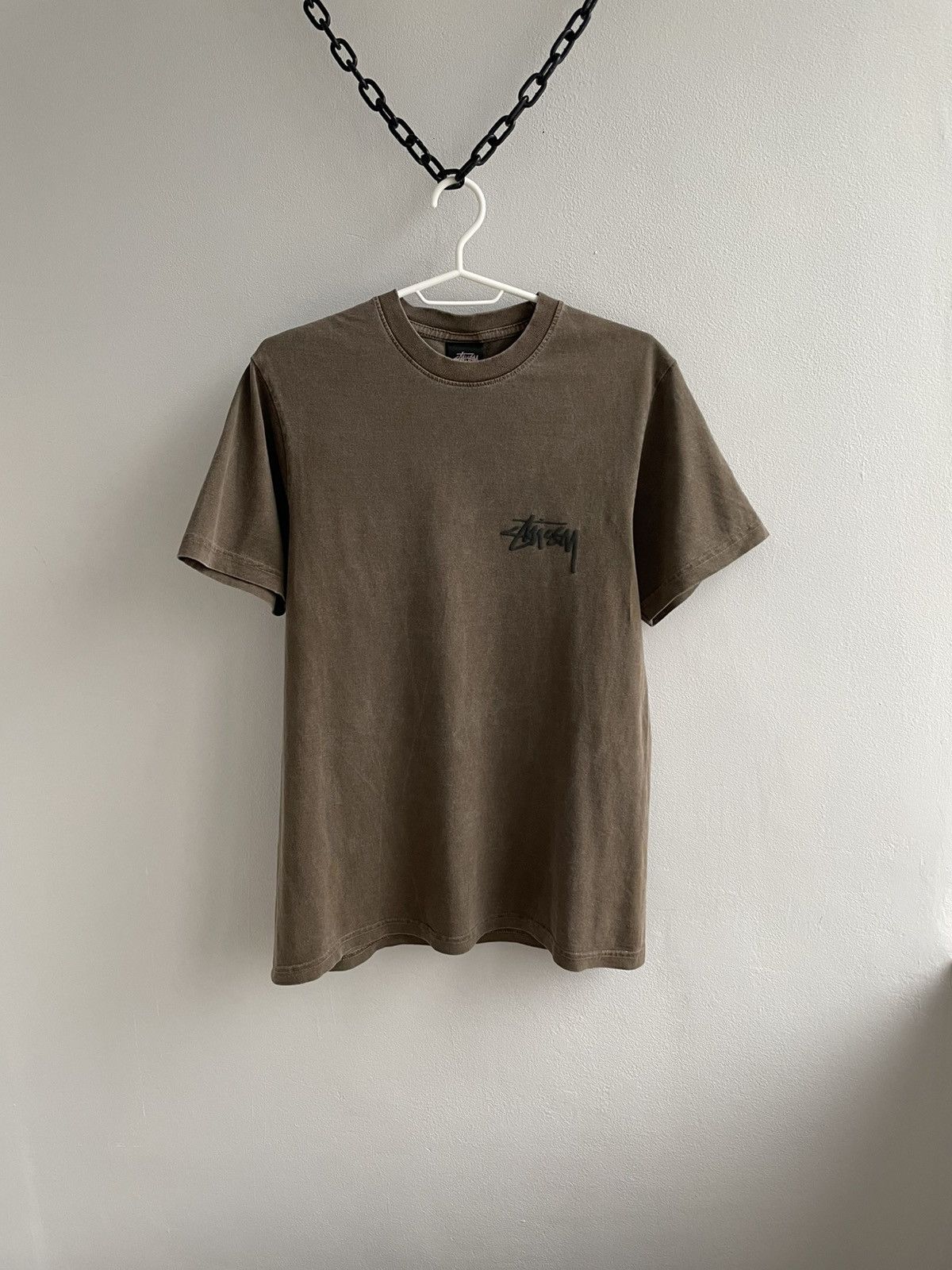 Stussy Stussy Big League Pigment Dyed Logo Brown Green T Shirt Tee Size US S / EU 44-46 / 1 - 7 Thumbnail