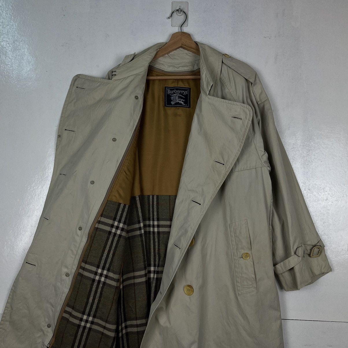 Burberry 🔥VINTAGE BURBERRYS LONG TRENCH COATS NOVA CHECK DESIGN Size US M / EU 48-50 / 2 - 10 Thumbnail