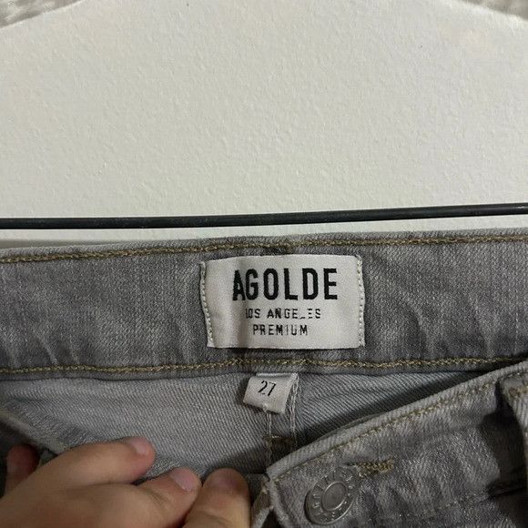 Agolde Agolde Grey Ripped Skinny Jeans Size 27" / US 4 / IT 40 - 3 Thumbnail