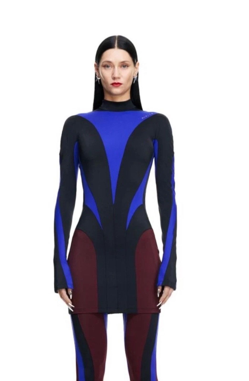 H&M × Mugler Mugler x H&M Spiral Paneled Mini Dress Size L / US 10 / IT 46 - 3 Thumbnail
