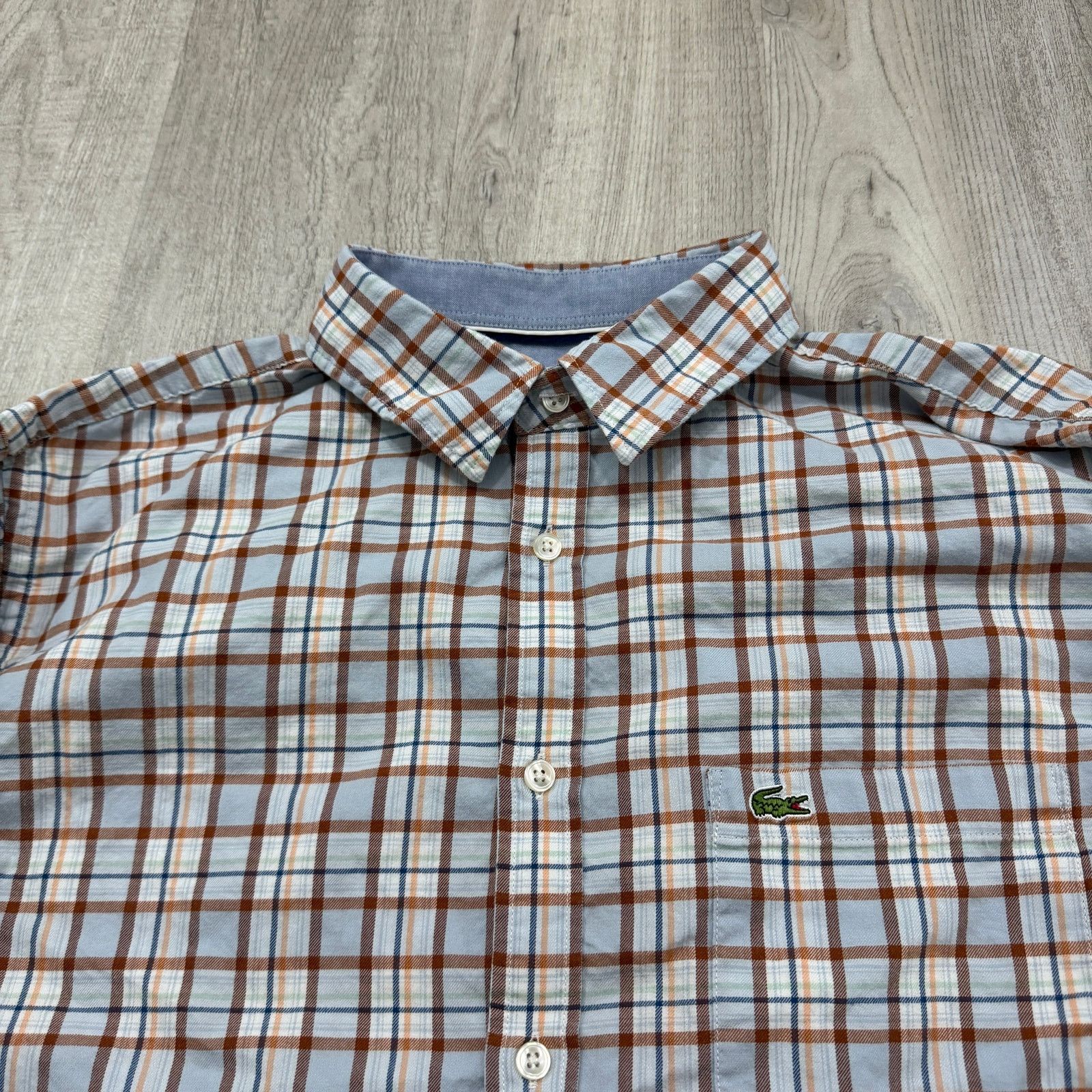 Lacoste Lacoste Button Shirt Mens Extra Large Blue Plaid Regular Fit Size US XL / EU 56 / 4 - 3 Thumbnail