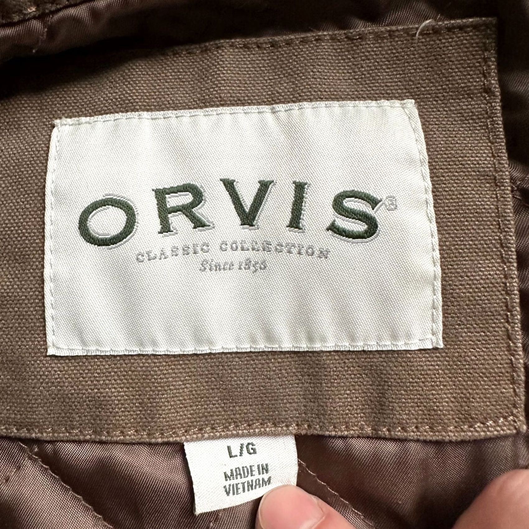 Orvis Orvis Jacket Button Close Corduroy Collar Barn Coat w/ Patch Brown Mens Large Chore Coat/Overcoat Size US L / EU 52-54 / 3 - 4 Thumbnail