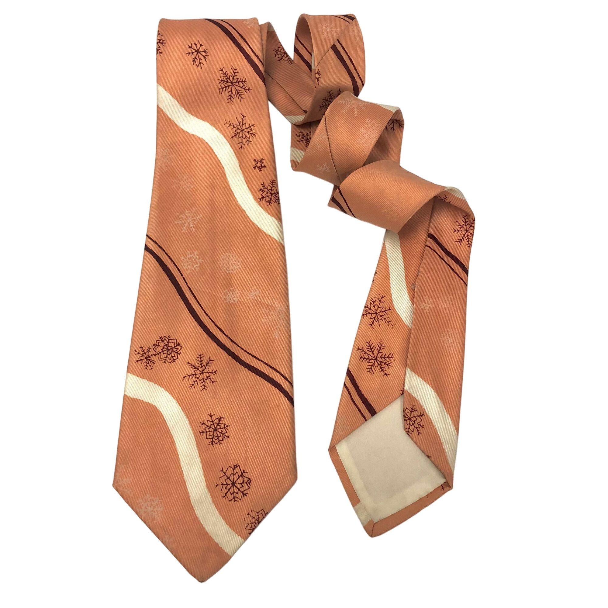 Other Vtg Pink ATOMIC SNOWFLAKE Silk Necktie Christmas Tie Size ONE SIZE - 1 Thumbnail