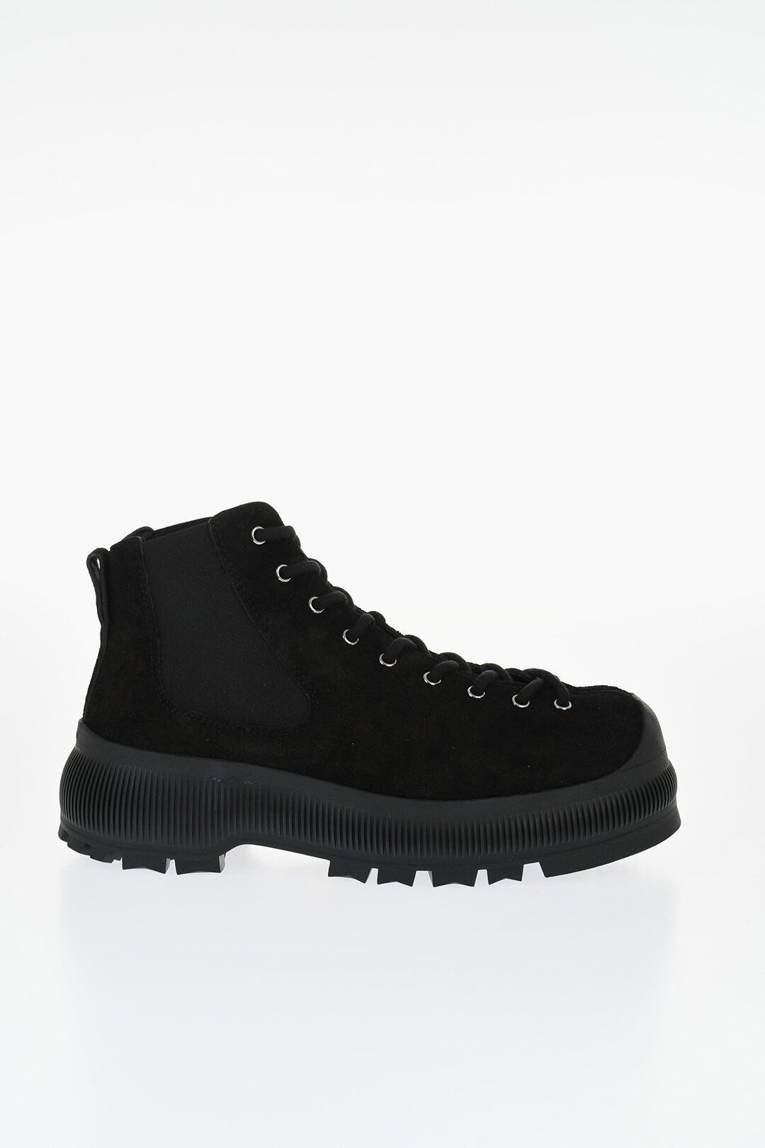 Jil Sander og1mm0625 Suede Lace-up Chelsea Booties in Black Size US 7 / EU 40 - 1 Thumbnail