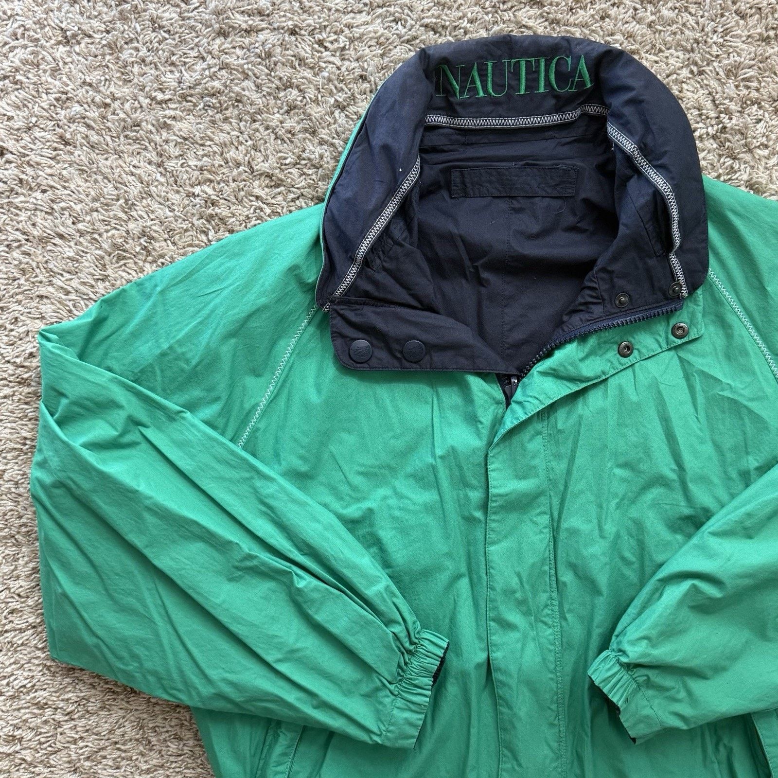 Nautica × Vintage Vintage 90’s Nautica Reversible Windbreaker Sailing Jacket Size US L / EU 52-54 / 3 - 5 Thumbnail