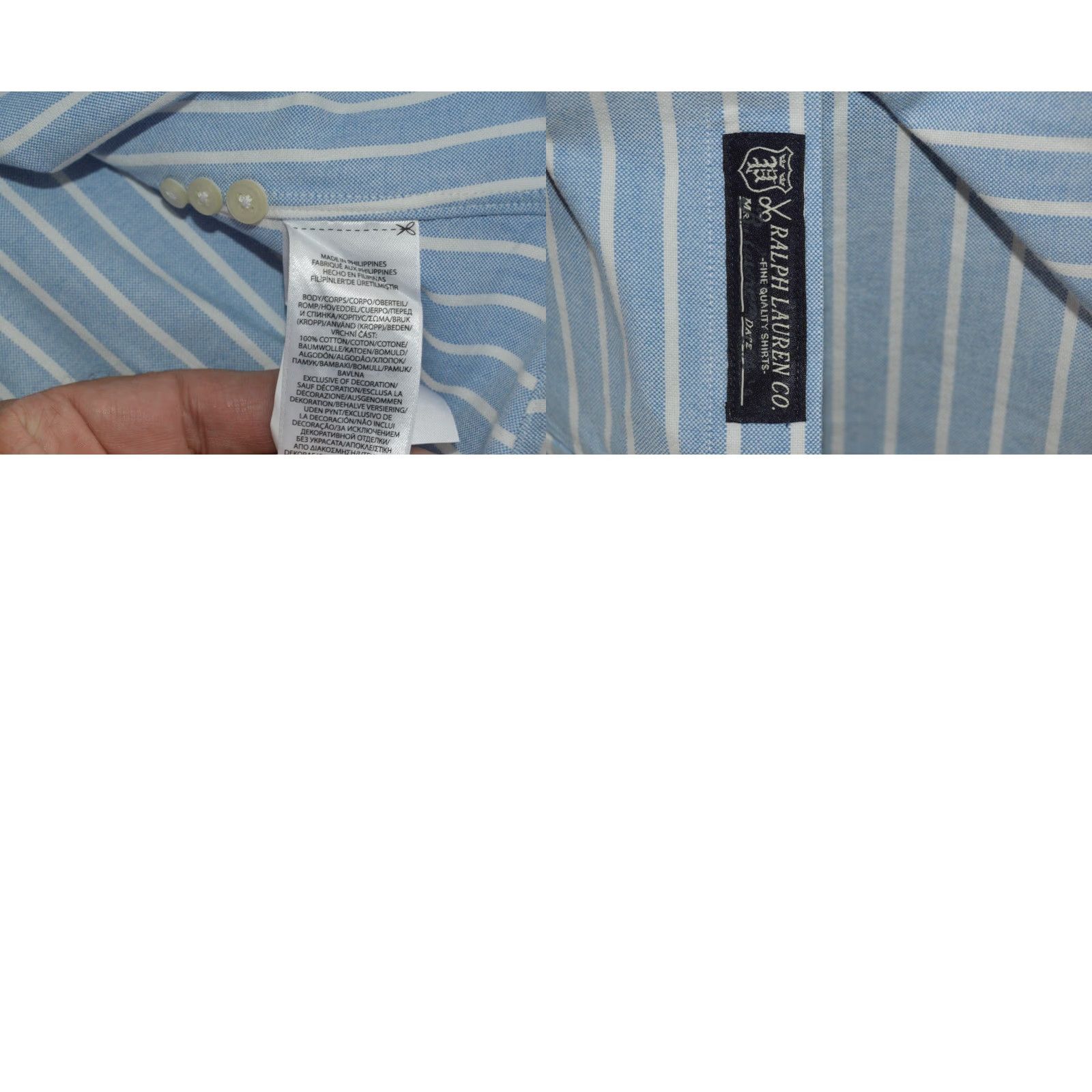 Polo Ralph Lauren Polo Ralph Lauren Shirt Blue Stripe L/S Button-Up Cotton Pocket Men’s Classic Fit (Size L) Size US L / EU 52-54 / 3 - 8 Thumbnail