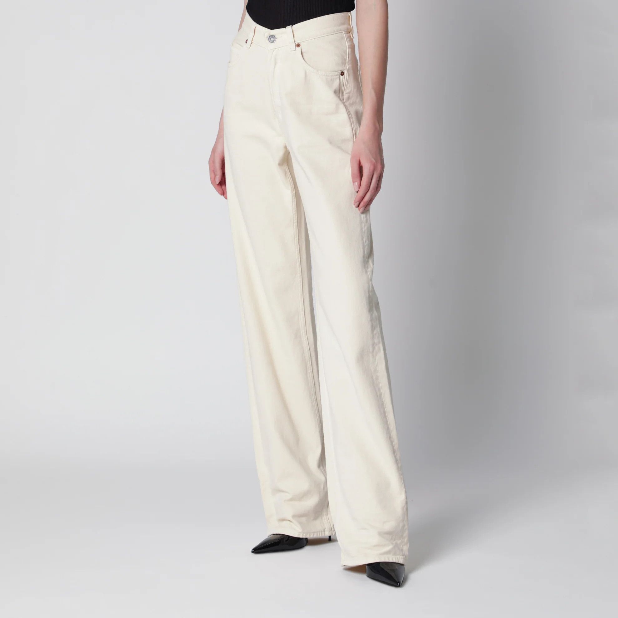 Saint Laurent Paris o1d2blof0526 High-waisted Denim Jeans in White Size 28" / US 6 / IT 42 - 3 Thumbnail