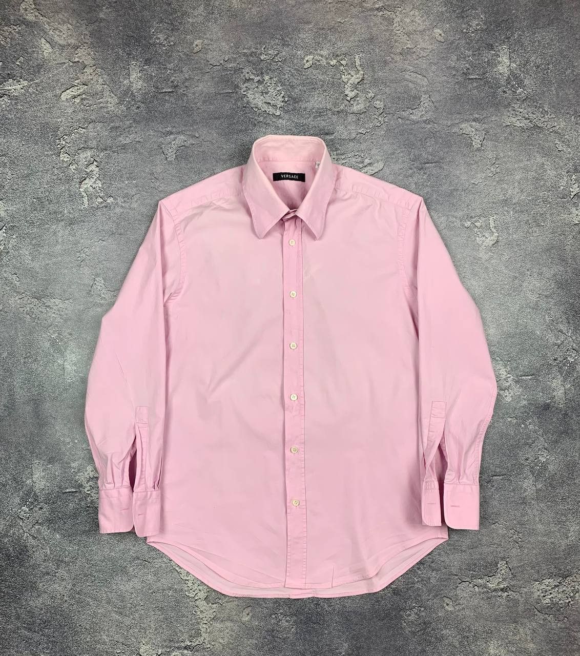 Versace Men’s Shirt 16-41 Pink Cotton Button Up Dress Shirt