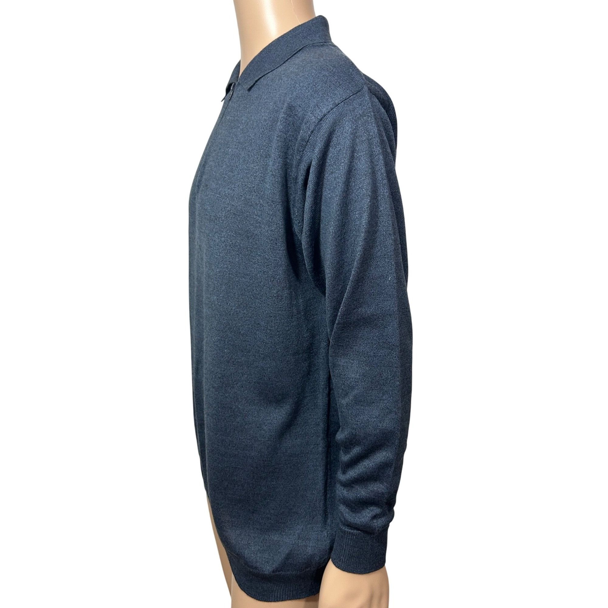 Pronto Uomo Pronto Uomo Men’s Blue Sweater L Vintage 1/4 Zip Long Sleeve Size US L / EU 52-54 / 3 - 3 Thumbnail