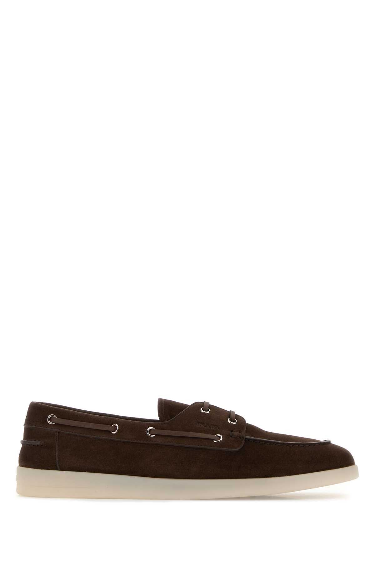 Prada Brown Suede Loafers Size US 9.5 / EU 42-43 - 1 Thumbnail