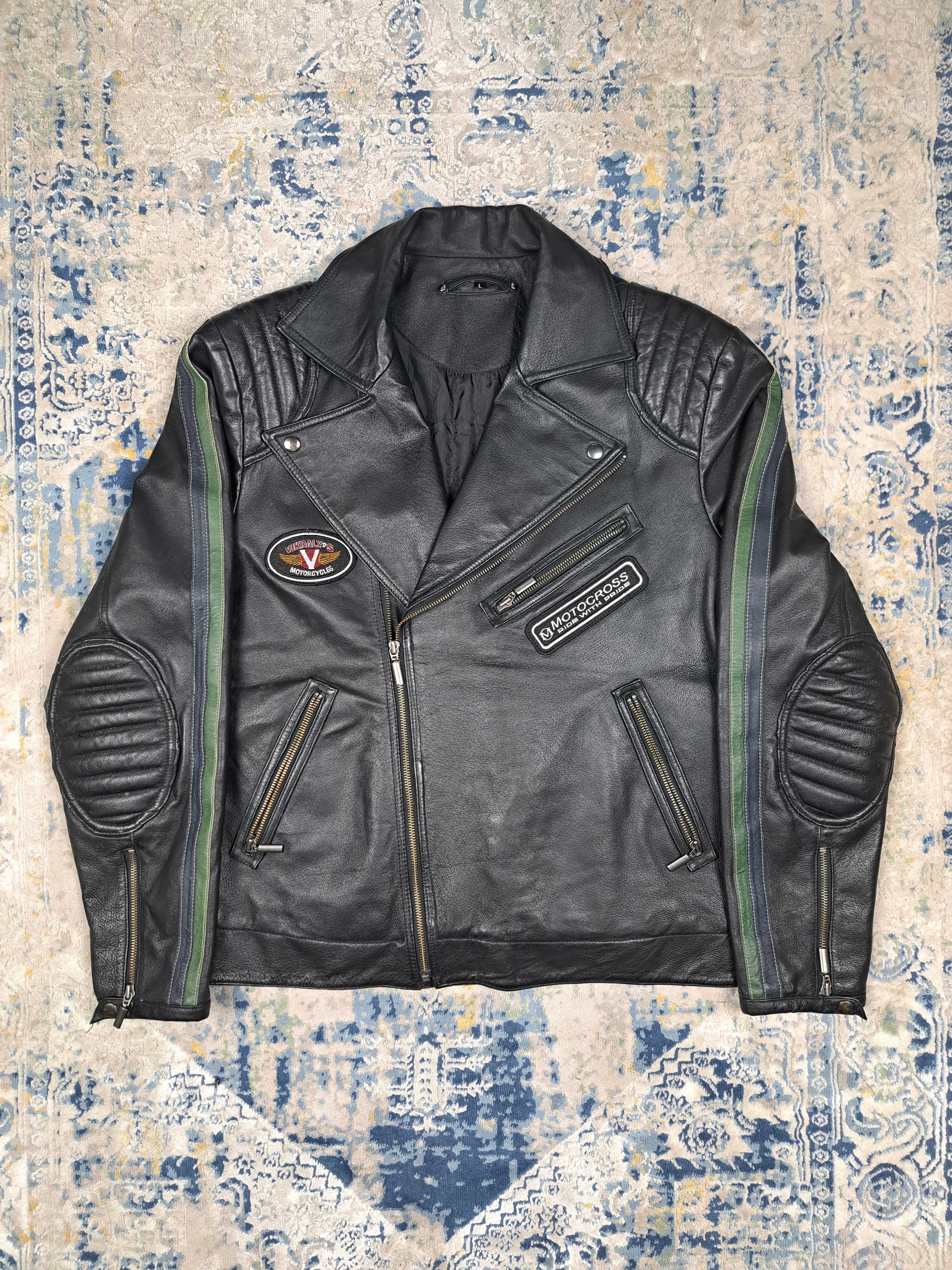 Image of Archival Clothing x Genuine Leather Moto Racing Ramones Jacket Archive in Black, Men's (Size XL)