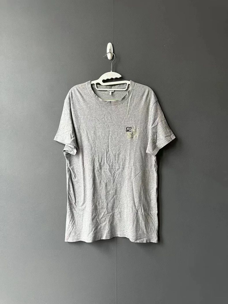 Loewe LOEWE Gray embroidered logo short sleeve Size L / US 10 / IT 46 - 1 Thumbnail