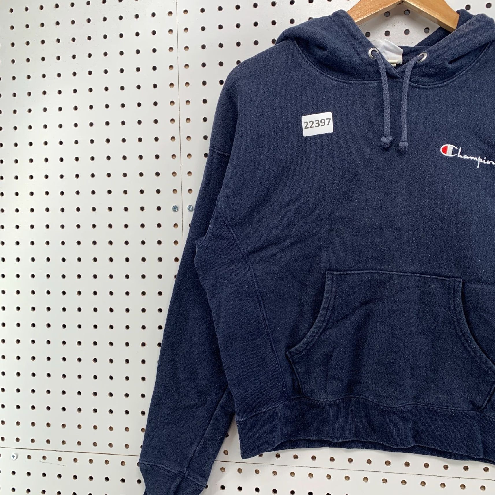 Champion VINTAGE Champion Reverse Weave Sweatshirt Hoodie Womens Small Navy Blue Hooded Size S / US 4 / IT 40 - 3 Thumbnail